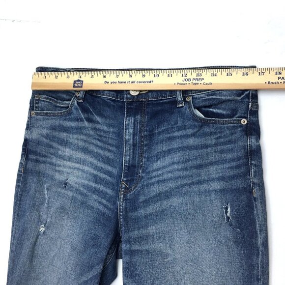 Express Women's Girlfriend Jeans High Rise Stretch Distressed size 10 length 29" - Picture 5 of 9